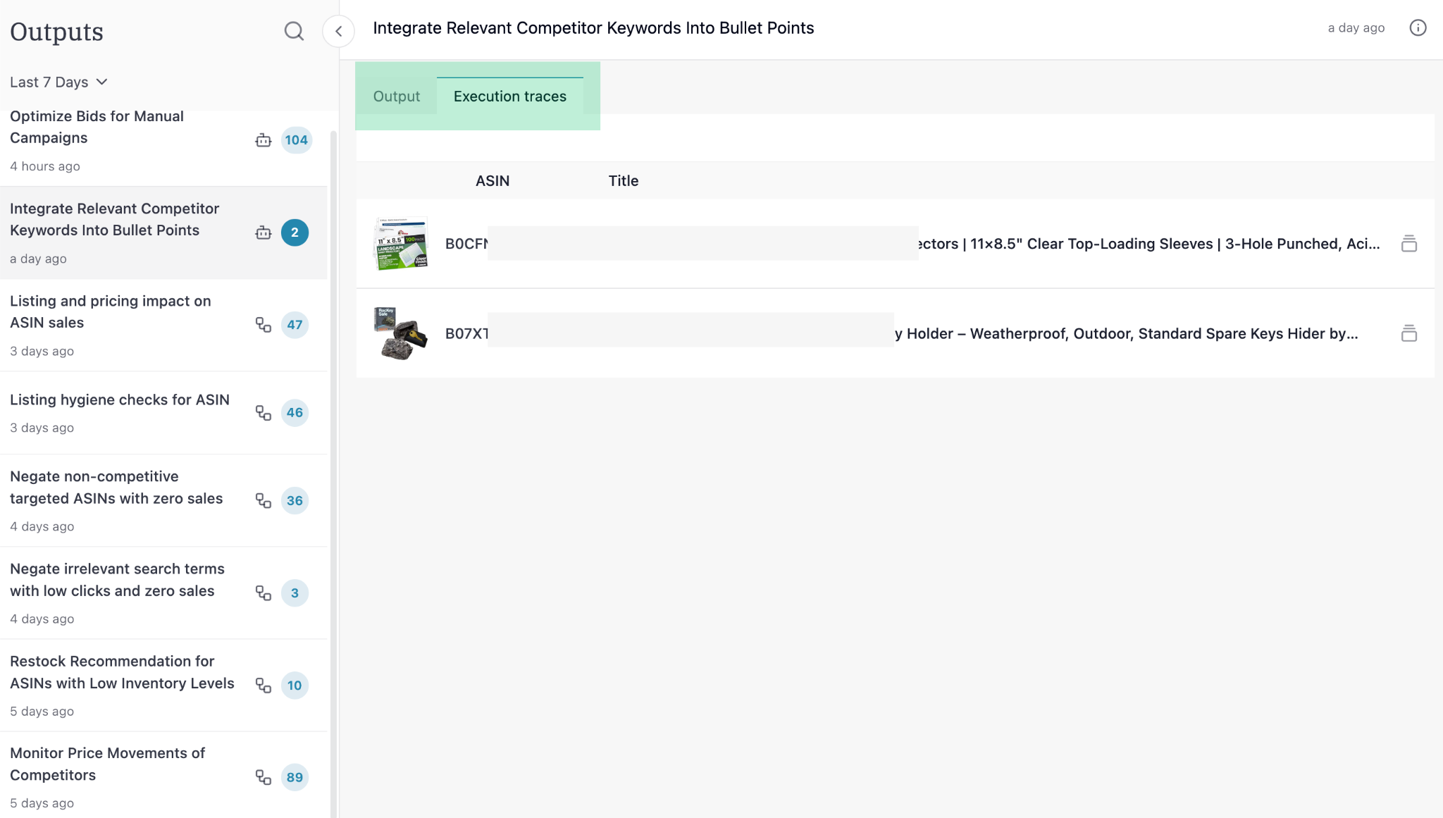 Executiontraceinoutput Pn
