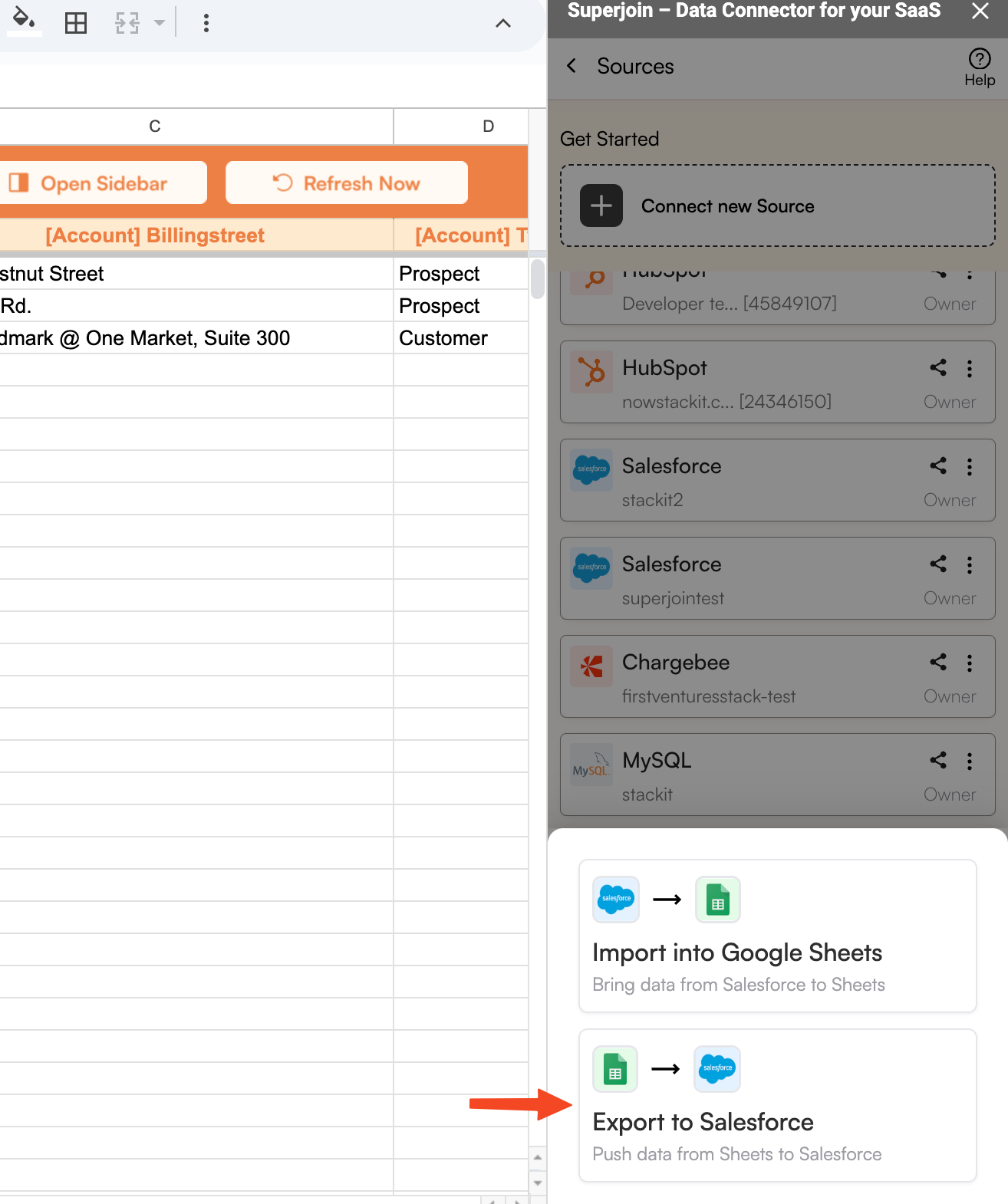 Create new Export
