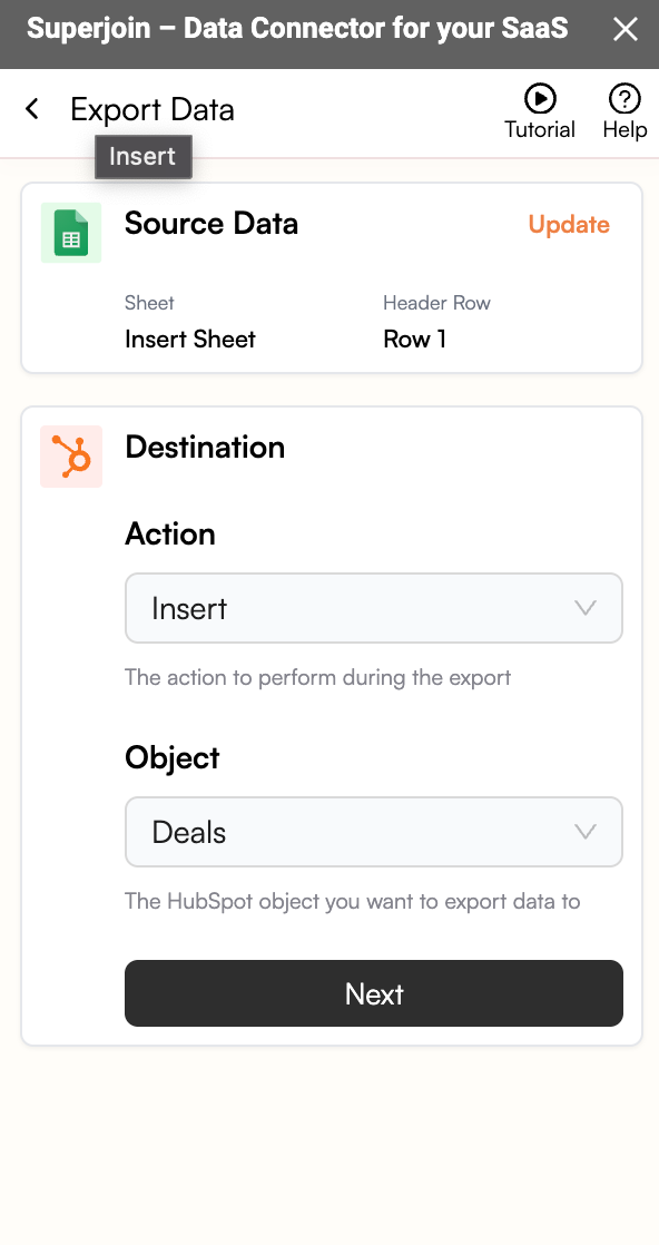 Select Destination