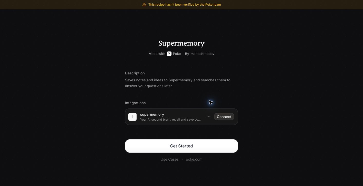 Poke unverified recipe warning