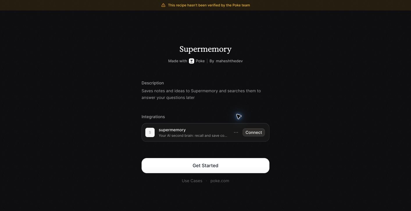 Poke unverified recipe warning