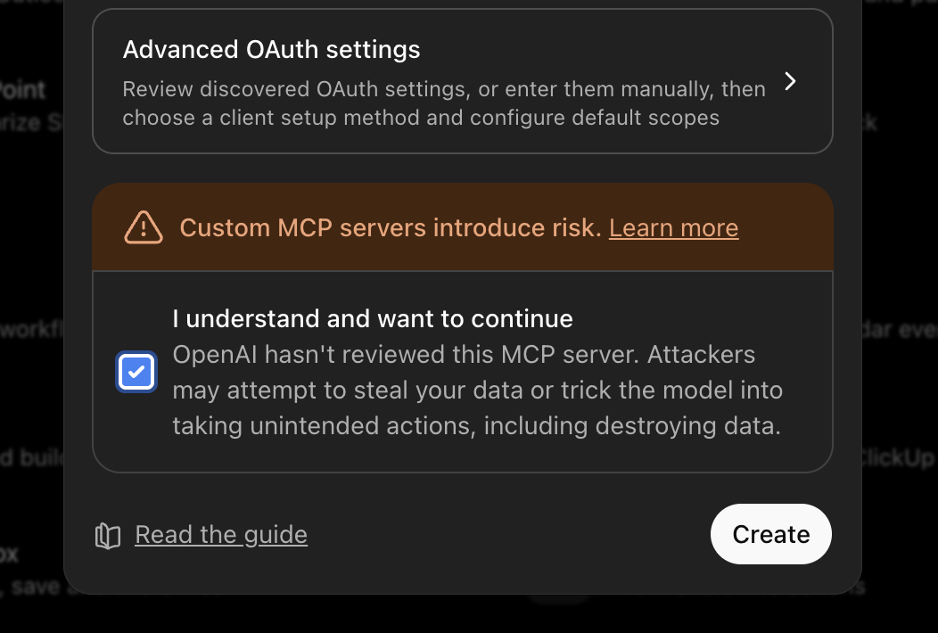 New Plugin confirmation in dark mode with the acknowledgement selected