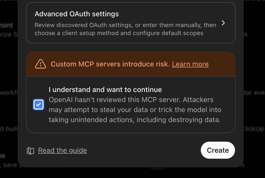 New Plugin confirmation in dark mode with the acknowledgement selected