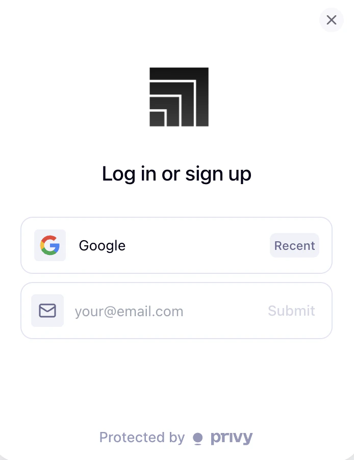 Login modal