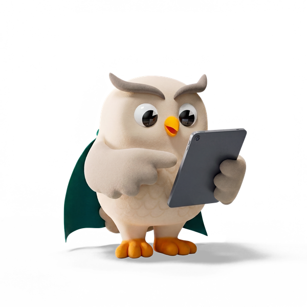 Hugo holding a tablet, representing the Developer role