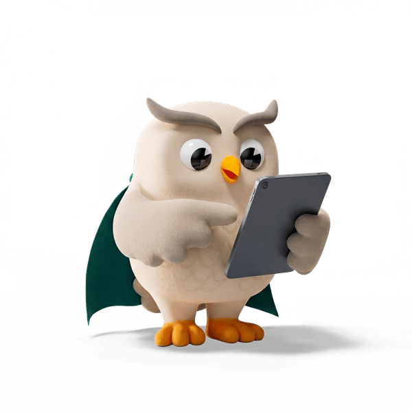 Hugo holding a tablet, representing the Developer role