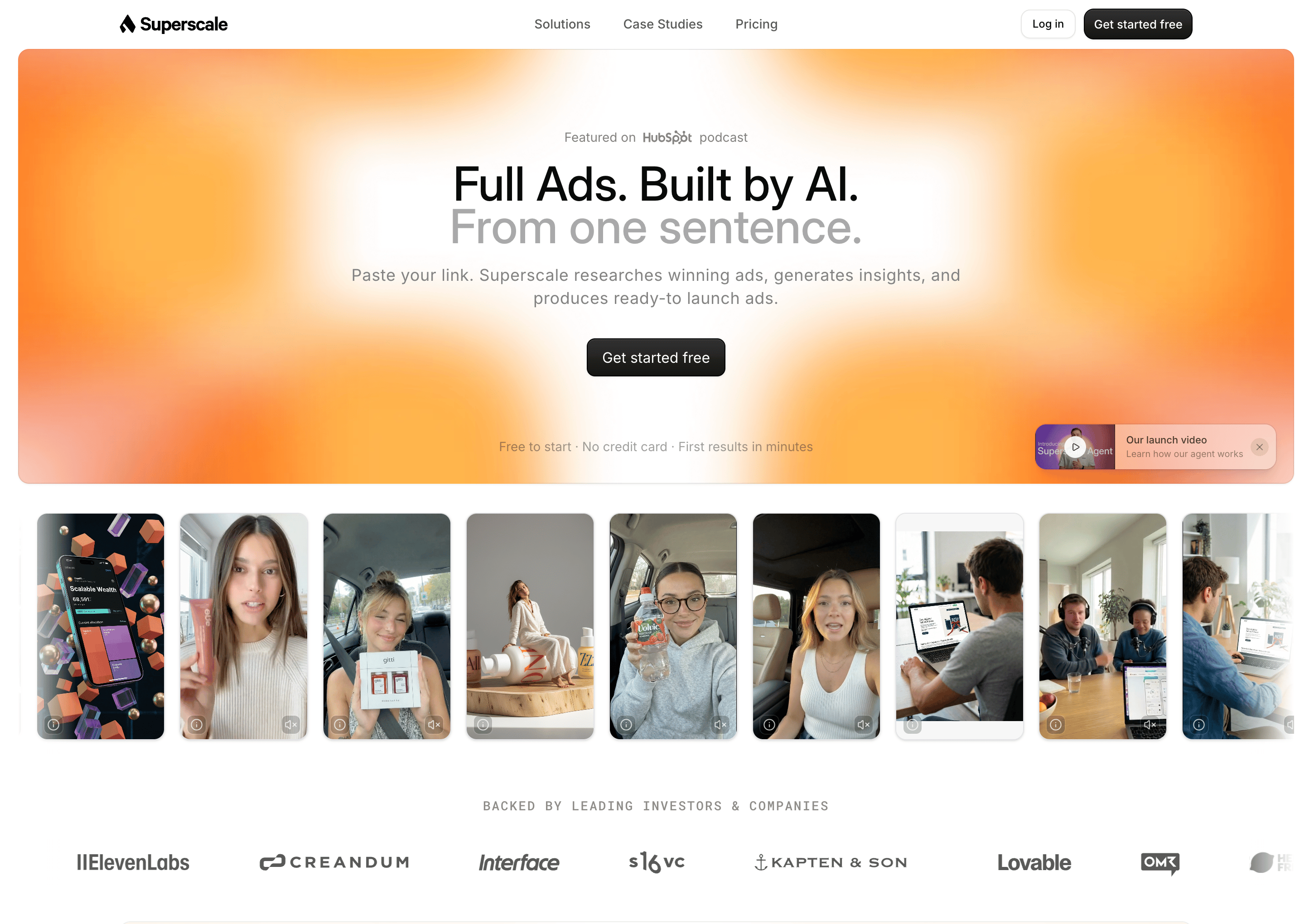 The new superscale.ai homepage