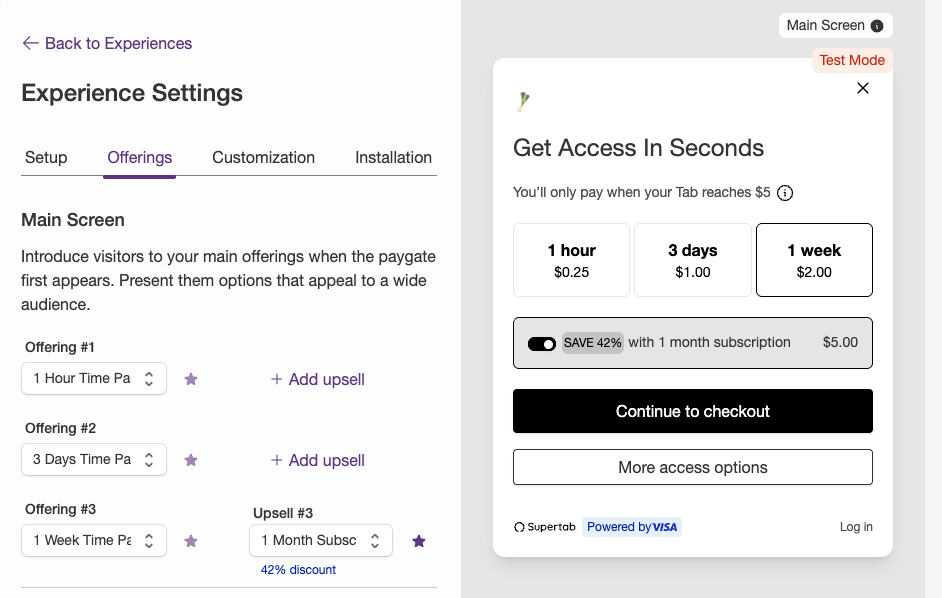 Upsell as default offering in paywall