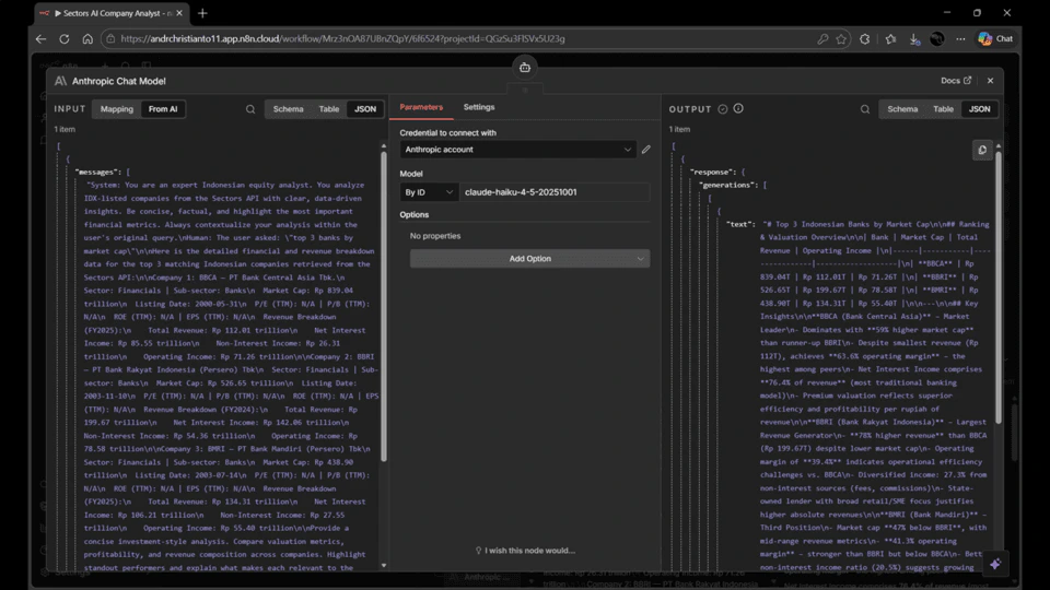 Chat Model configuration