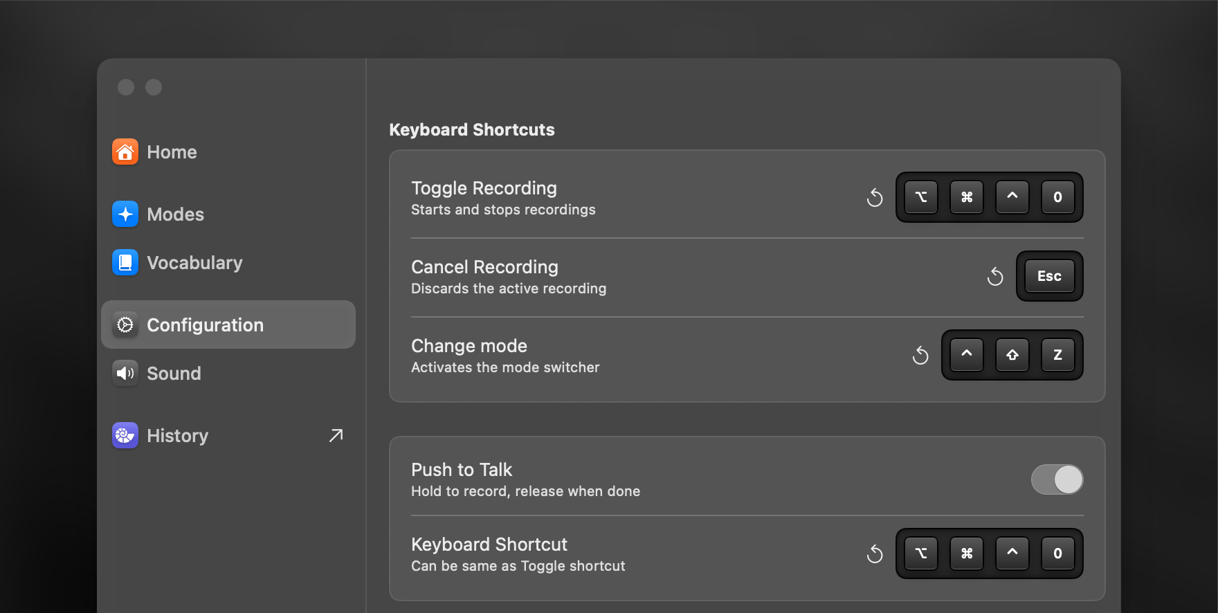 Superwhisper Keyboard Shortcuts