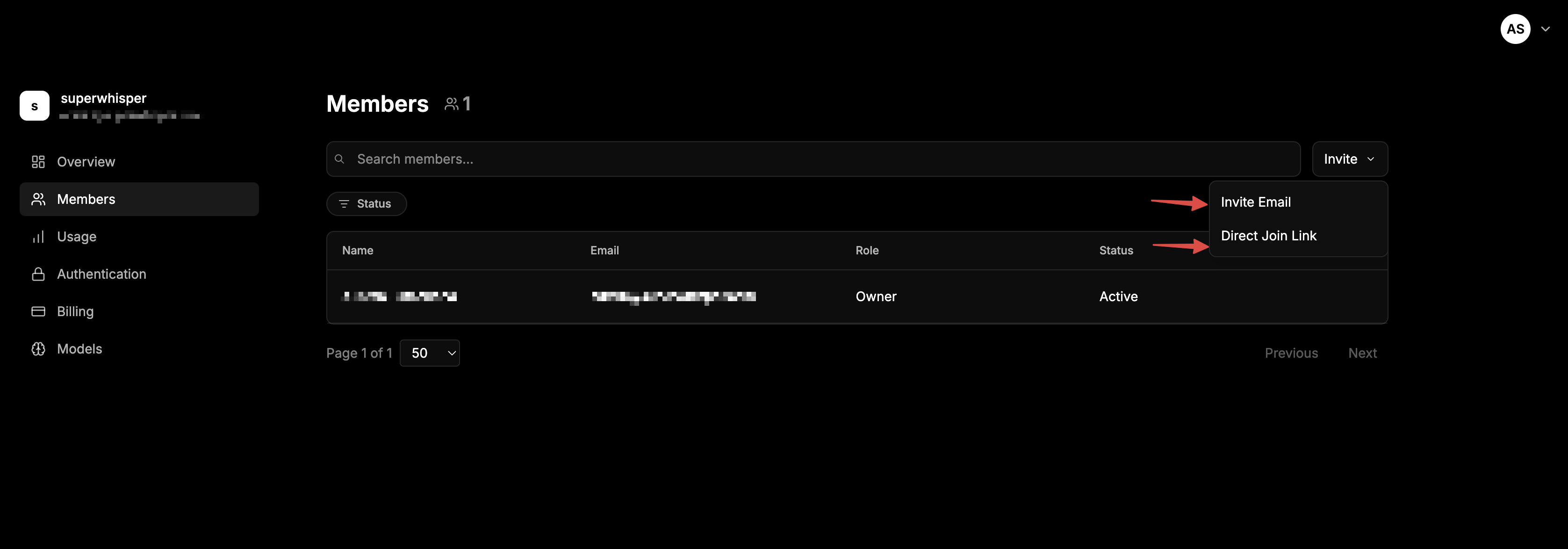 Member Management Interface