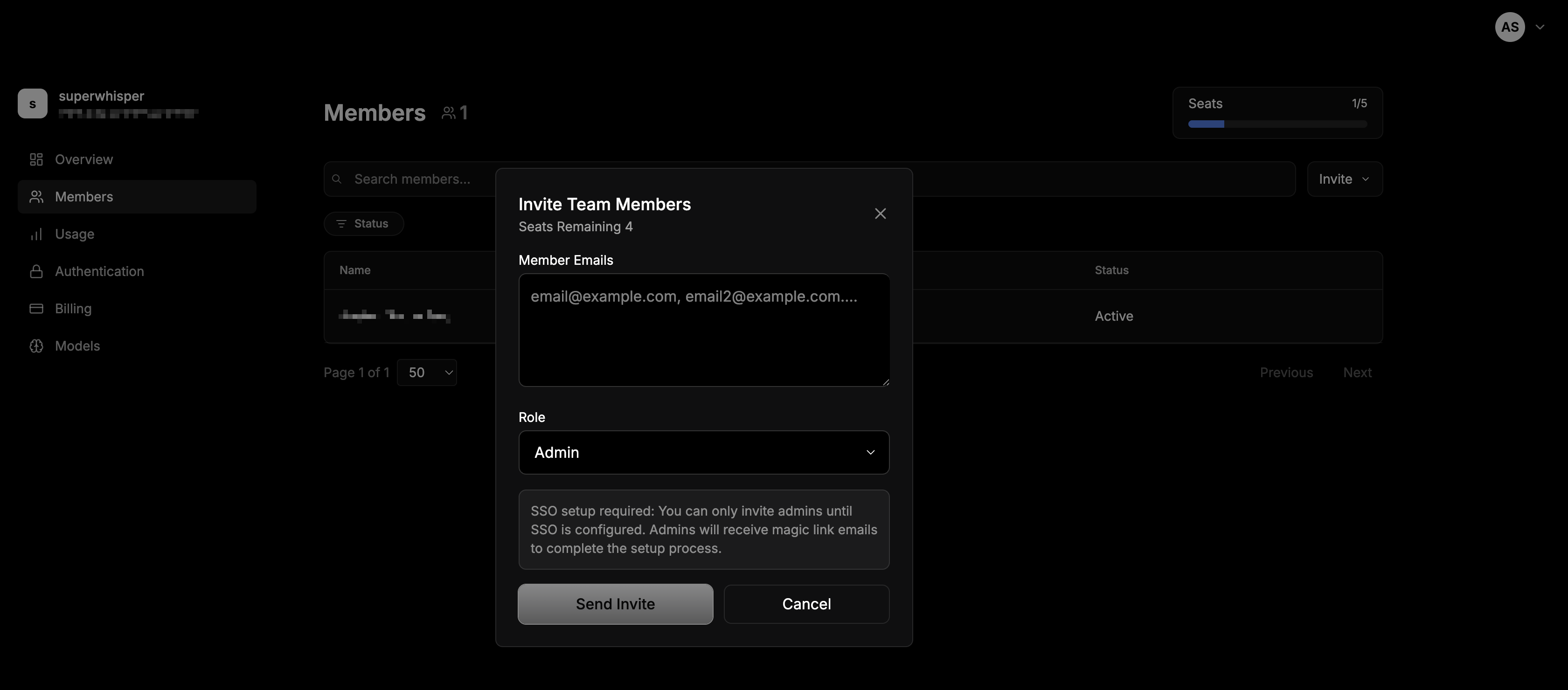 Inviting Members for SAML Setup
