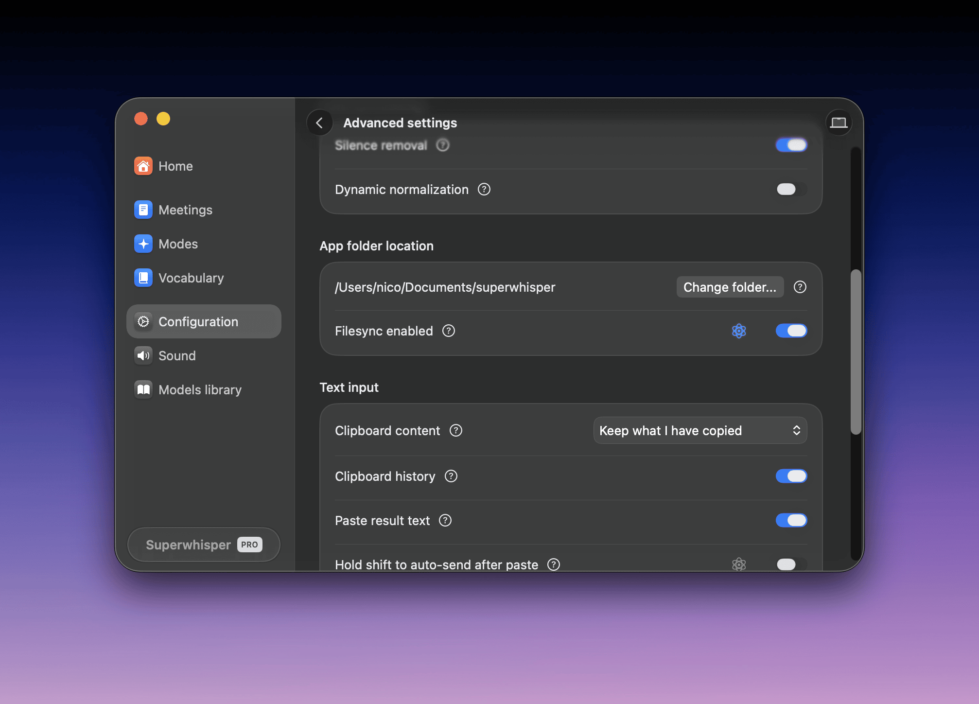 Superwhisper Configuration Files Location