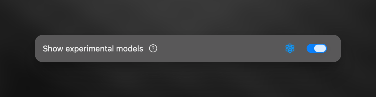 Superwhisper Experimental Models