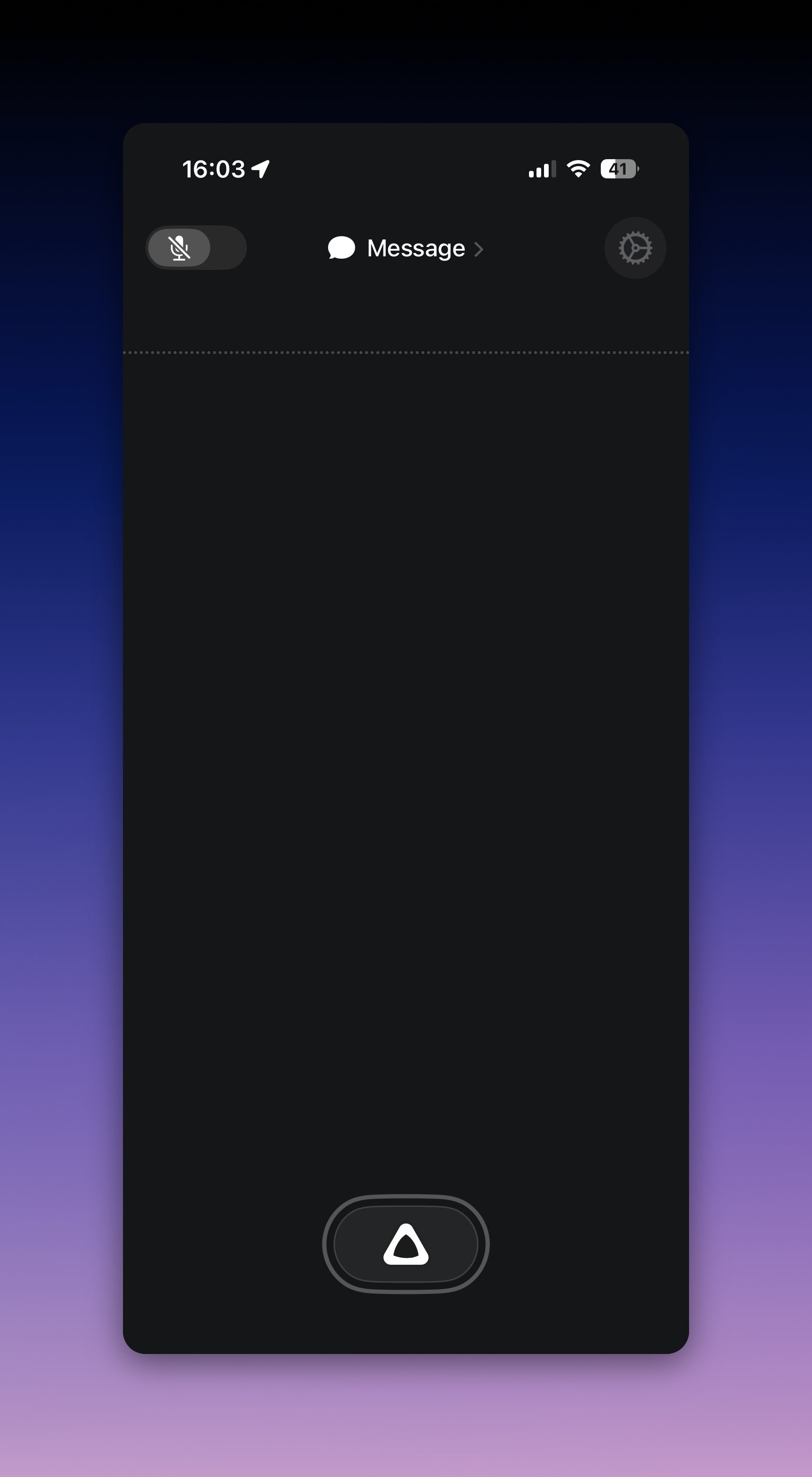Superwhisper iOS keyboard ready to record inside Messages