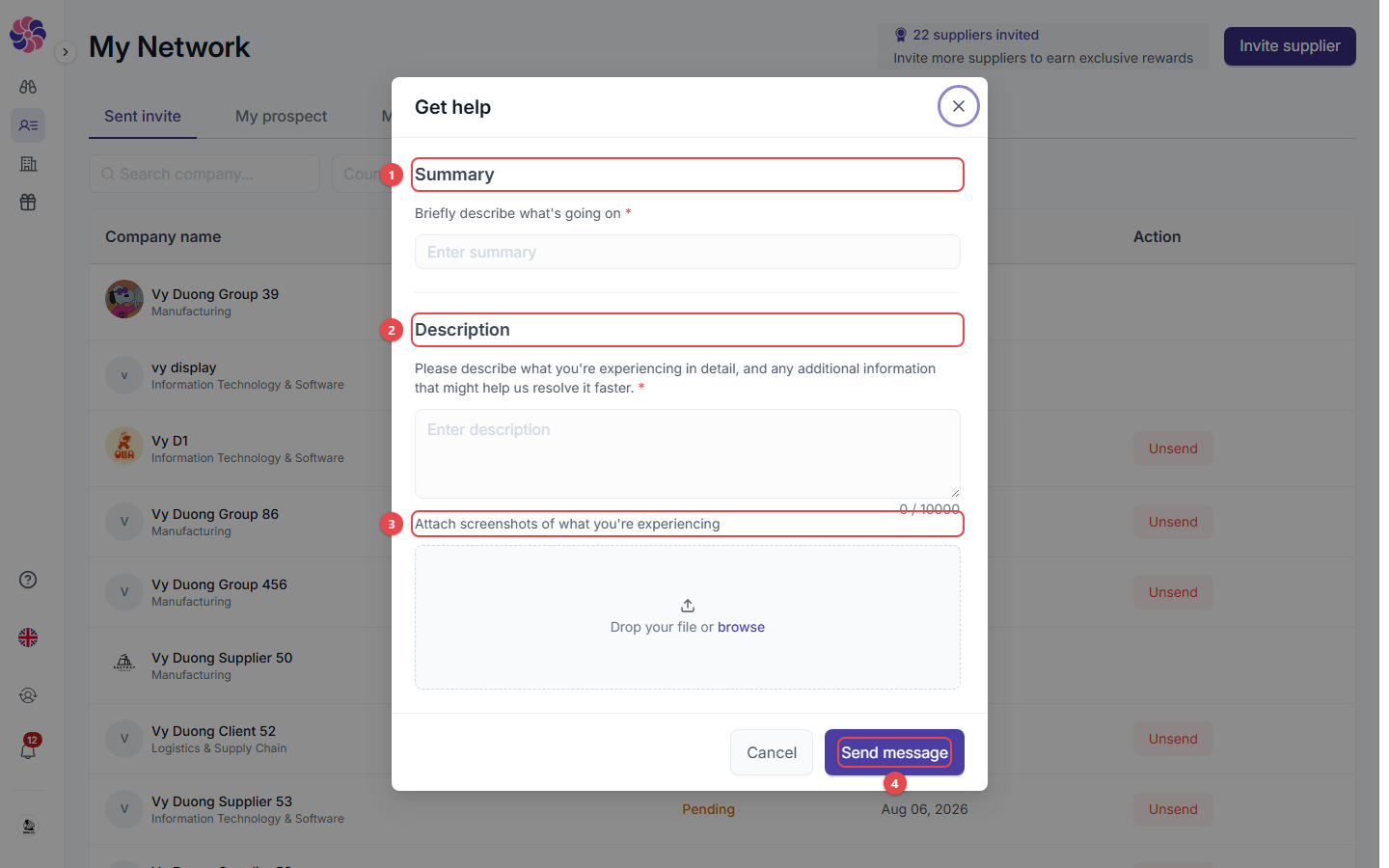 Get help form
