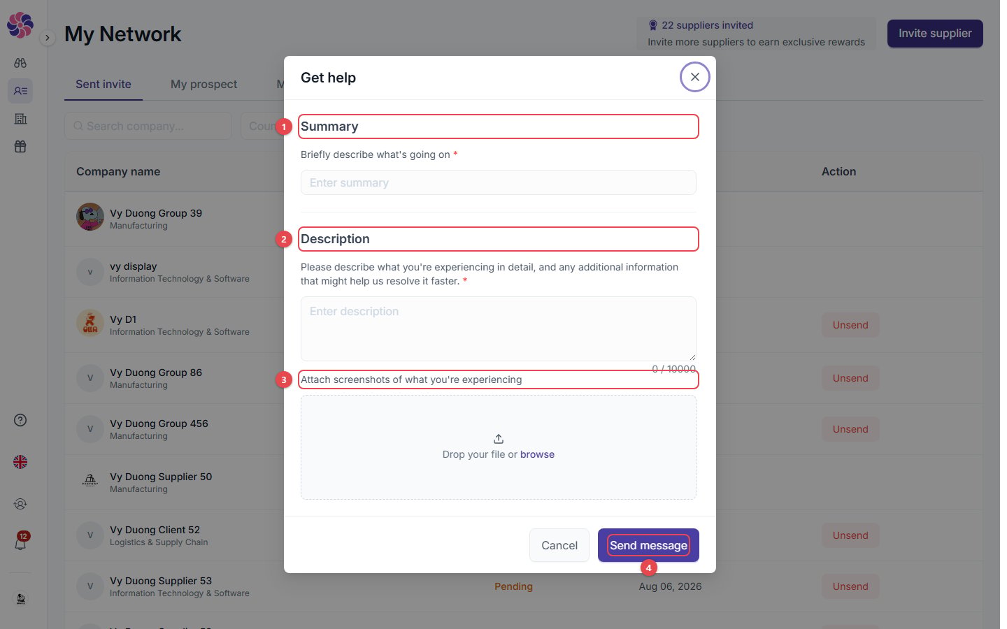 Get help form