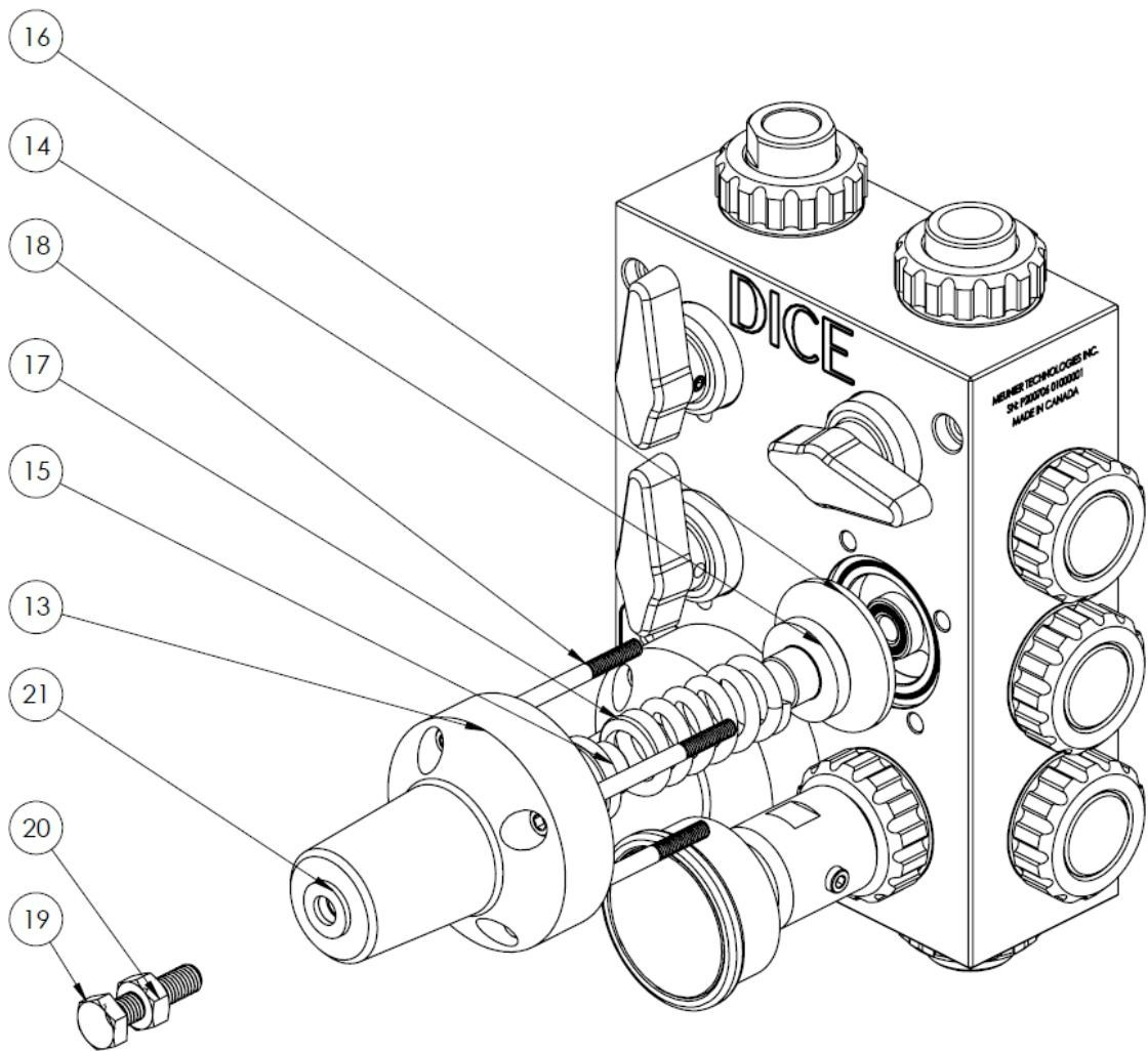 Exploded view showing parts 13-21