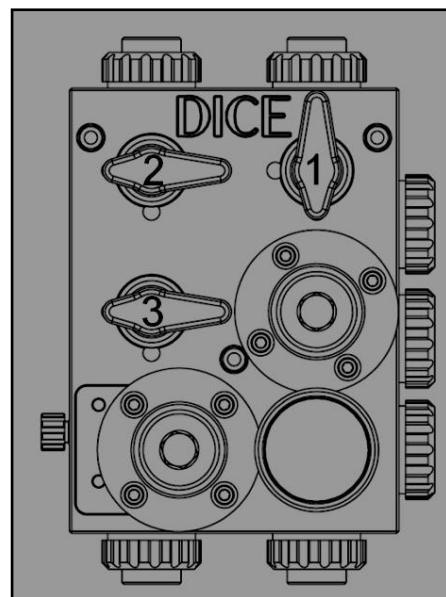 DICE module showing injection valve open, all others closed