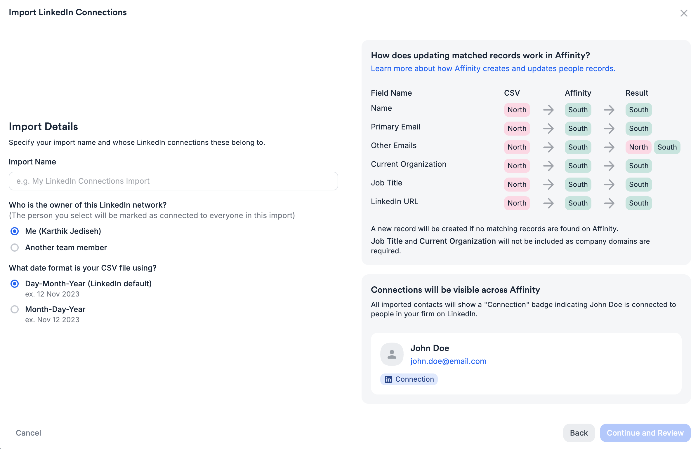 Import LinkedIn Connections - Affinity Help Center