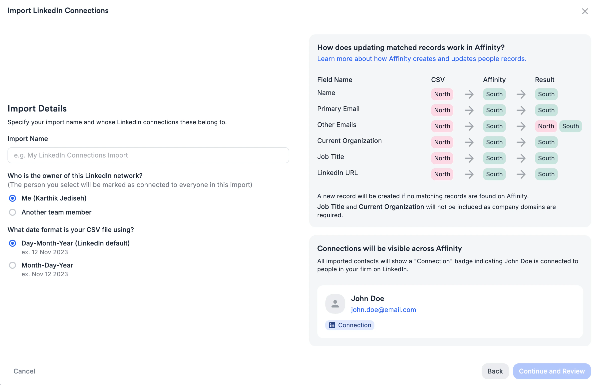 Configure Import Details