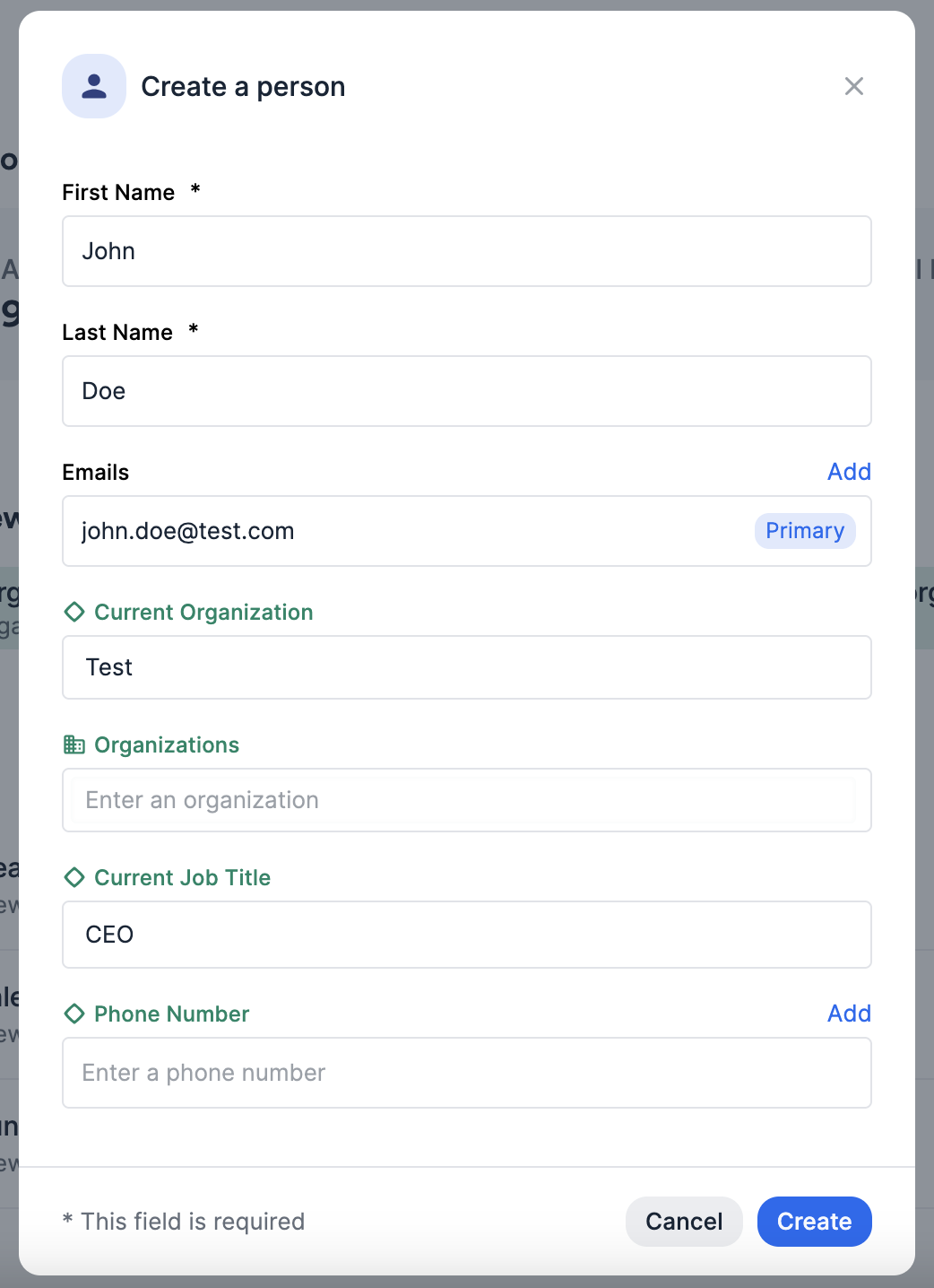 How to manually create a new entity in Affinity - Affinity Help Center