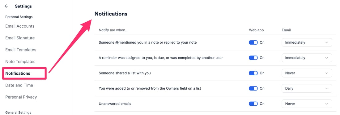 Configuring Notifications How to configure notification settings - Affinity Help Center