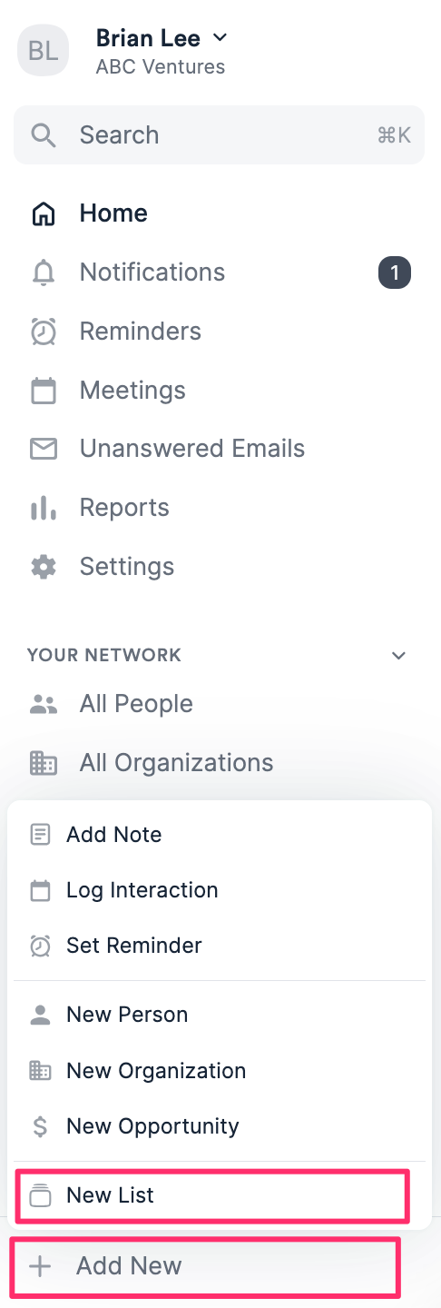How to create a new list in Affinity - Affinity Help Center