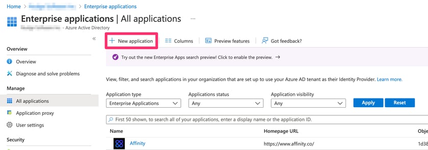 Affinity Auth How To Set Up Azure SAML For Affinity Access - Affinity Help Center
