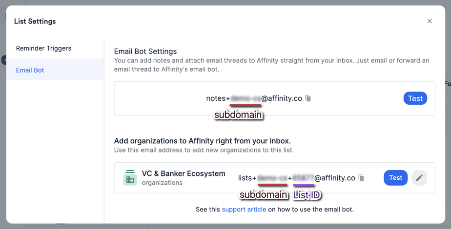 How To Use Affinity's Email Bot - Affinity Help Center