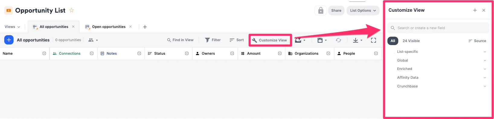 Customize View 1