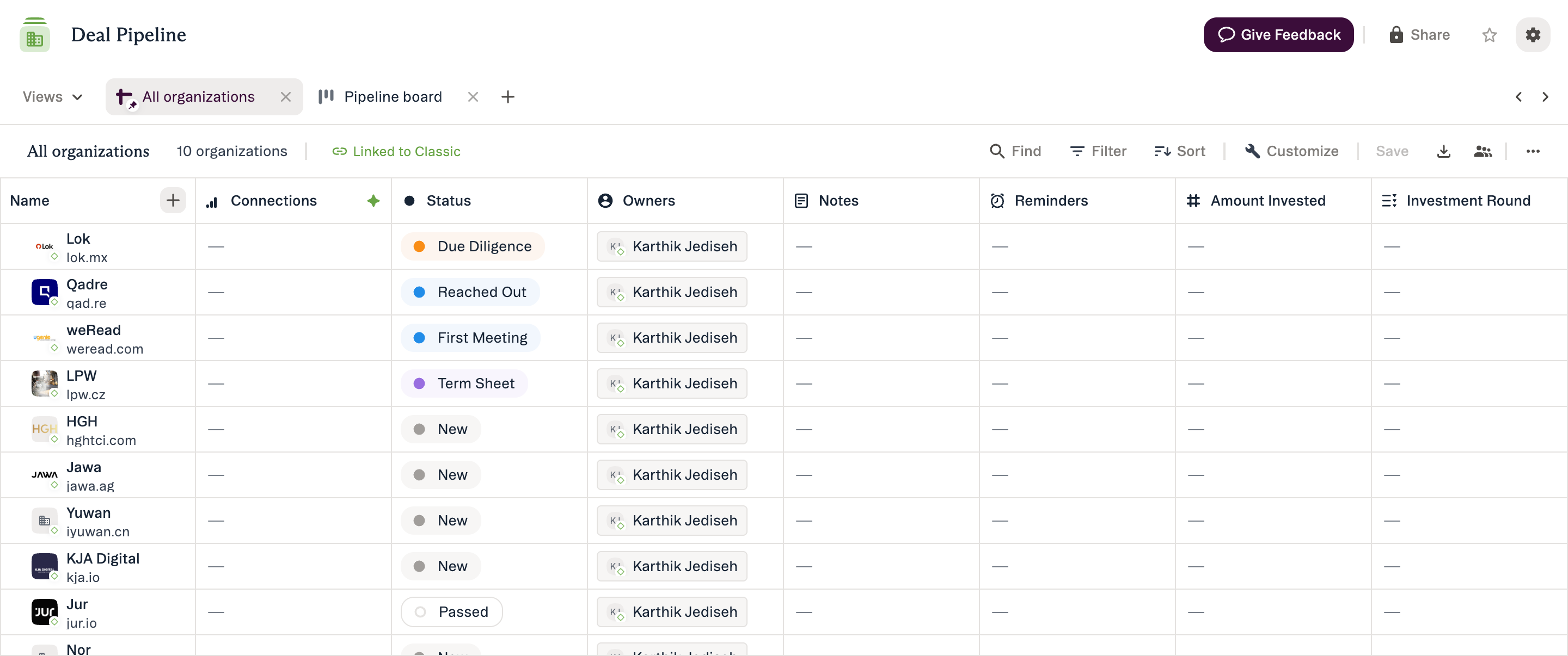 The + button in the Name column header, used to add a new entry