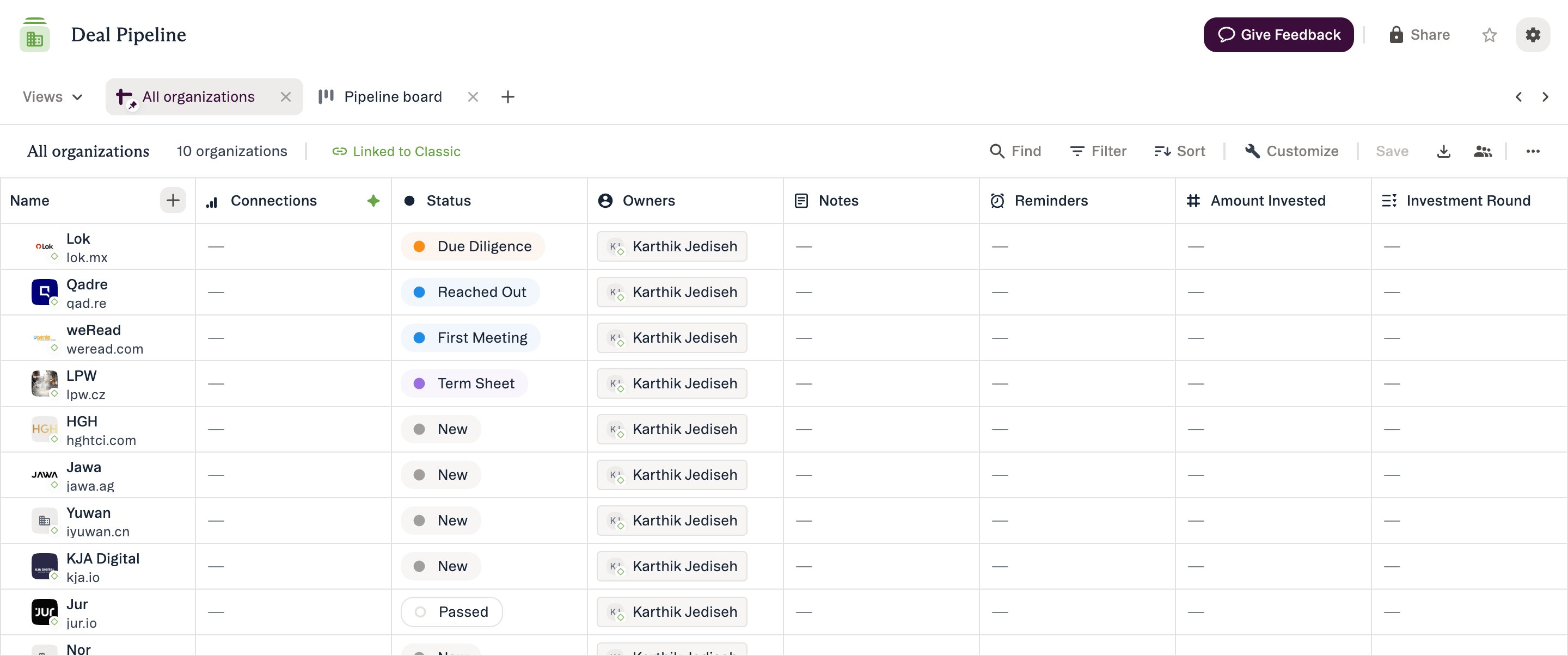 The + button in the Name column header, used to add a new entry