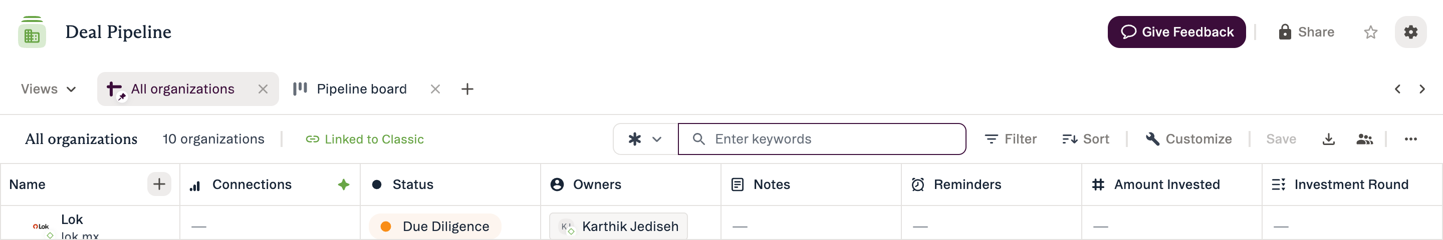 The Find bar open in the New Lists toolbar, showing the scope selector and keyword box