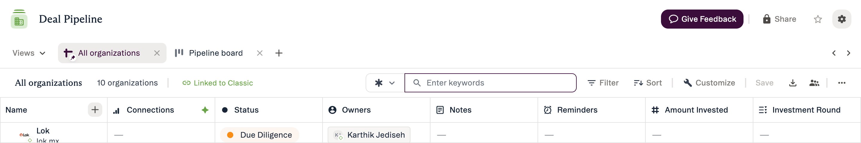 The Find bar open in the New Lists toolbar, showing the scope selector and keyword box