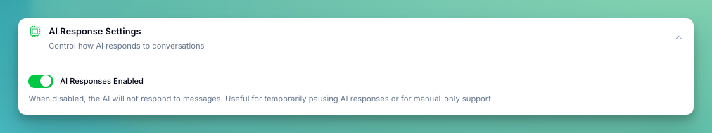 Widget AI Response Settings