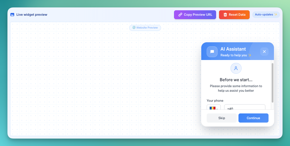 Widget Live Preview