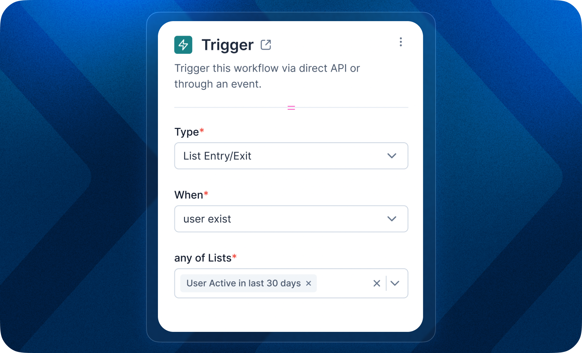 List entry/exit events in trigger