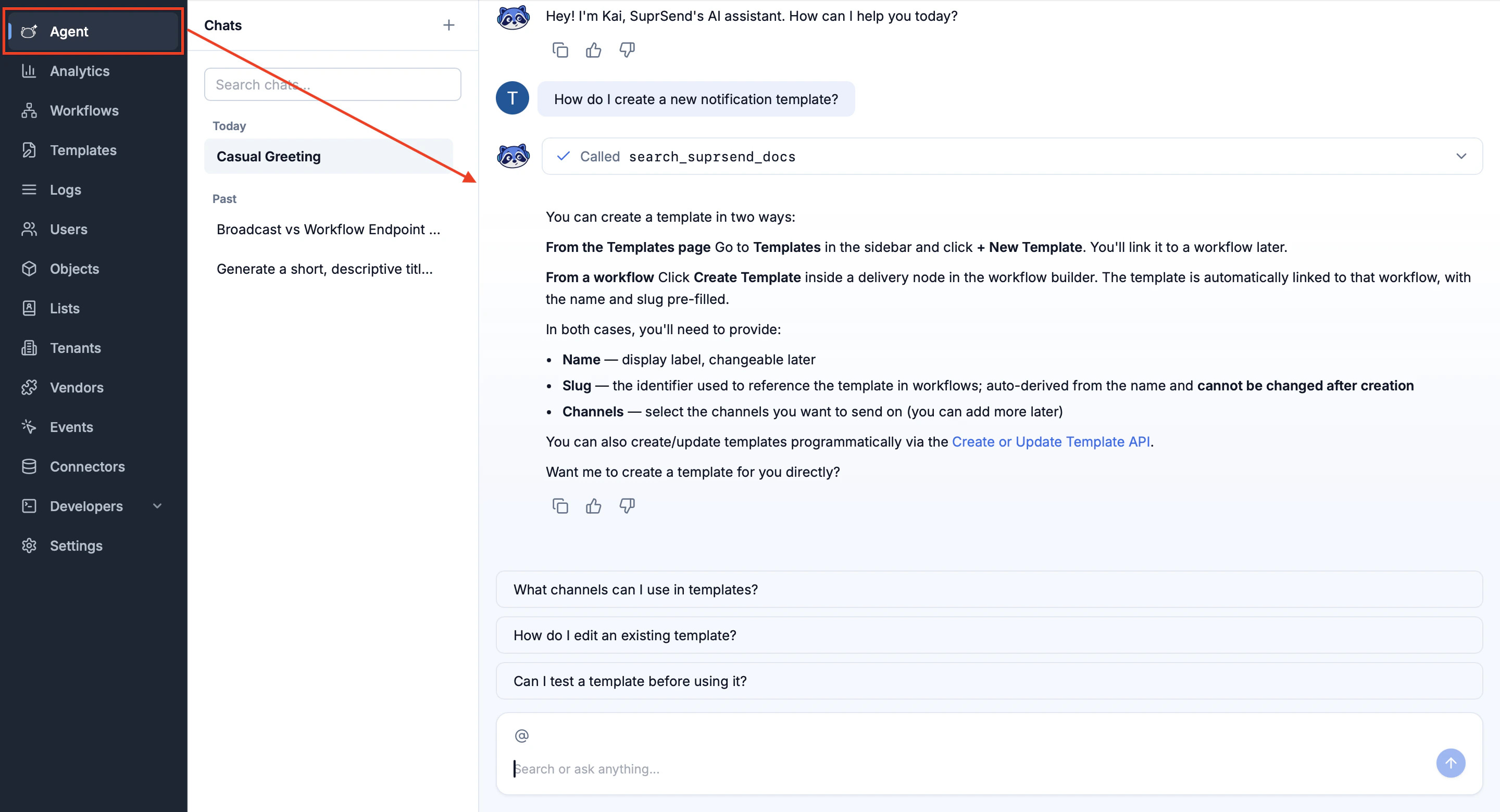 Agent full-page view