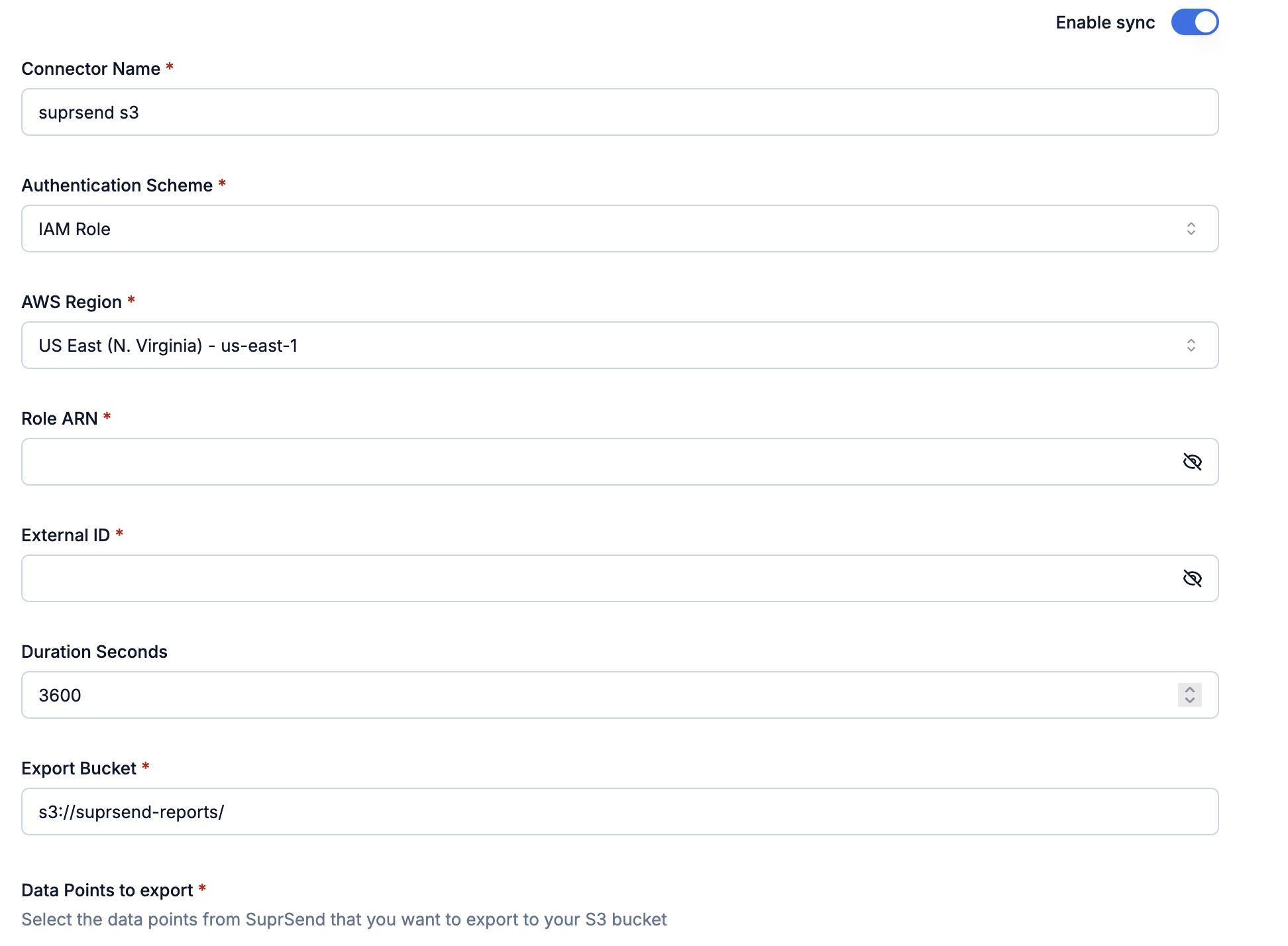 S3 Connector IAM Role Configuration