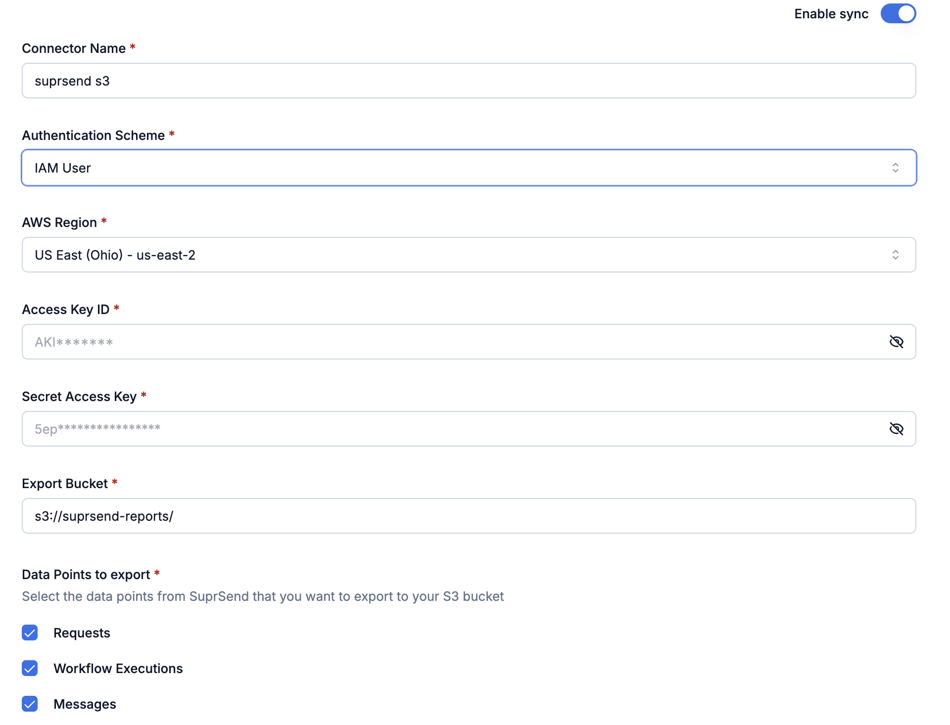 S3 Connector IAM User Configuration