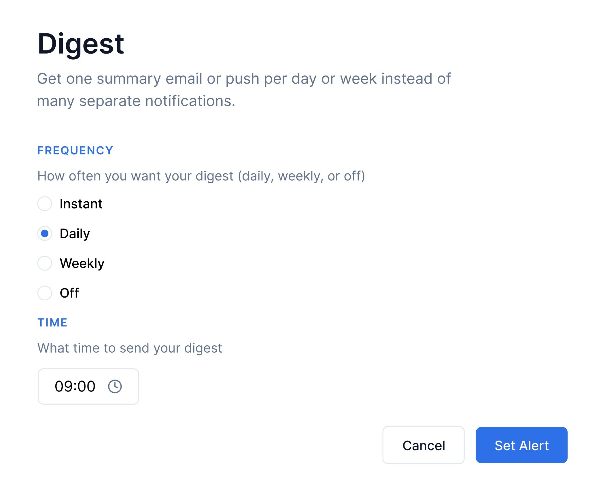 Digest preferences