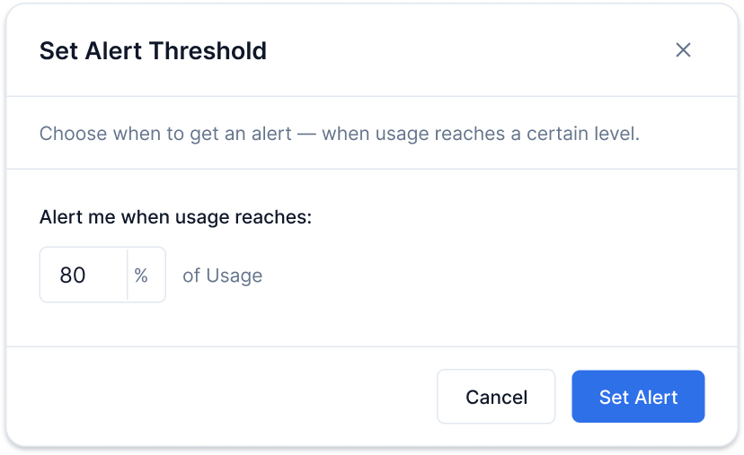 Threshold alerts