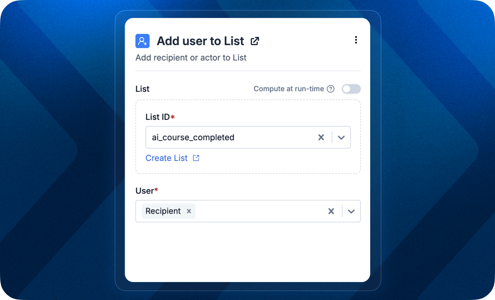 Add / Remove user in list