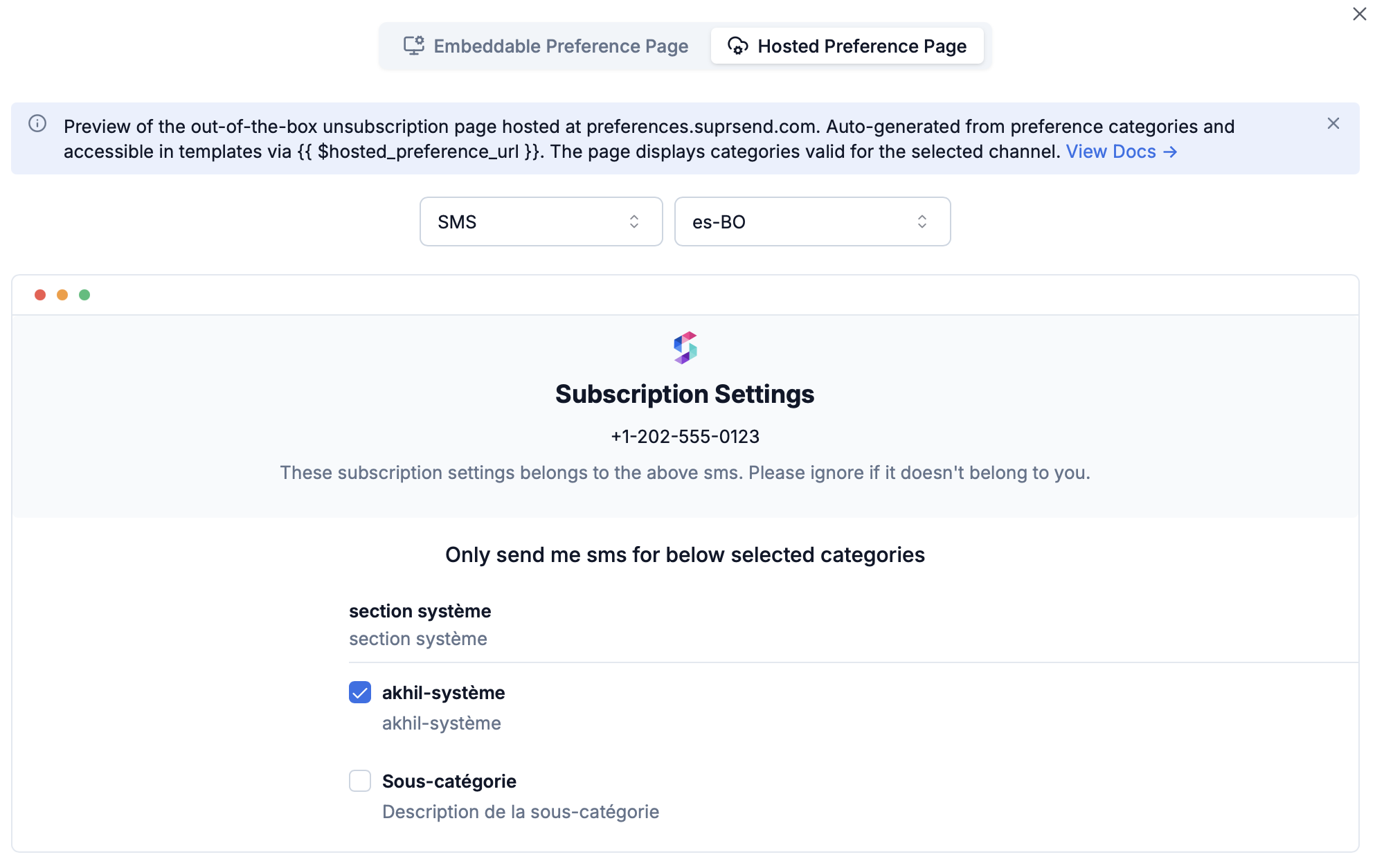 Category Translations for Preference Centers