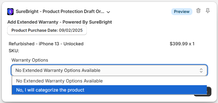 Warranty Options Available