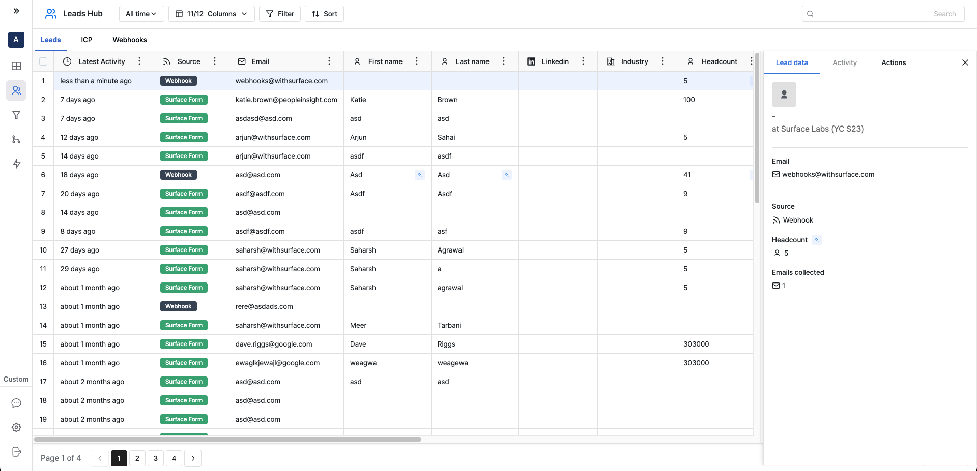 Surface Webhooks