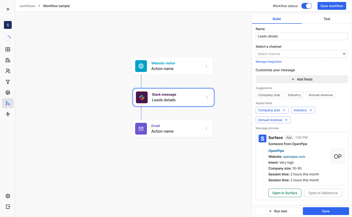 Workflows Interface