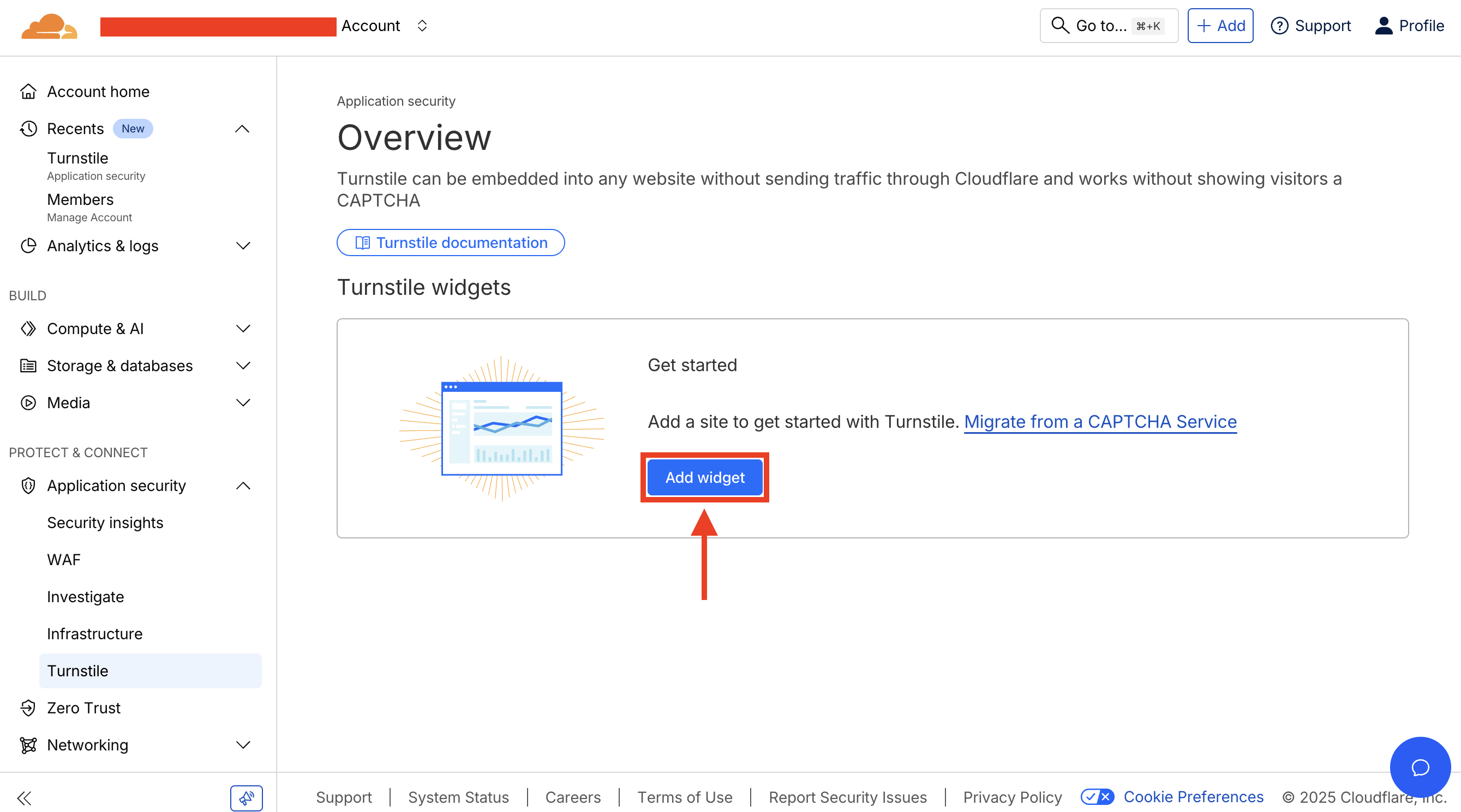 Add new Turnstile widget