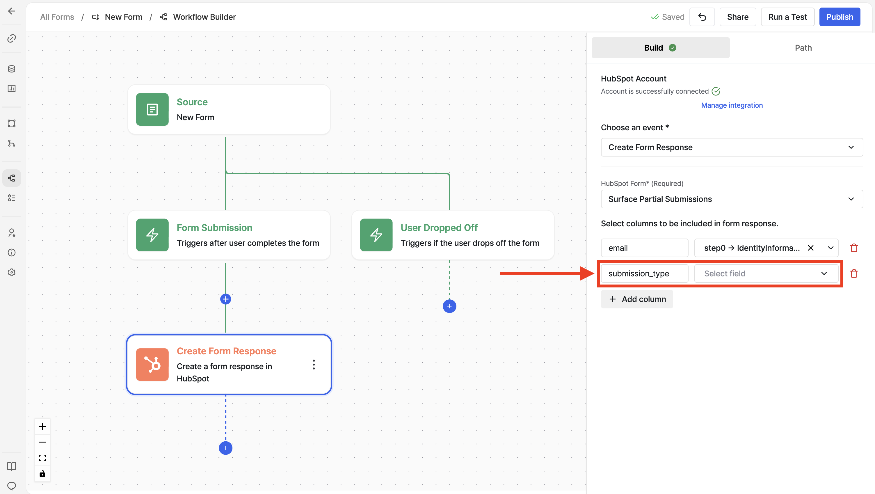 Map Surface fields to HubSpot form fields